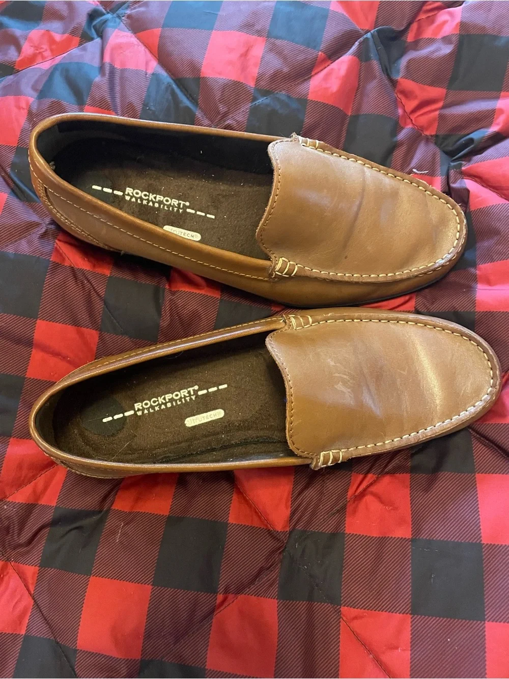 Rockport Men’s Brown Leather Slip-On Loafers